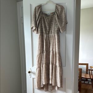 Elegant Cream Floral Dress